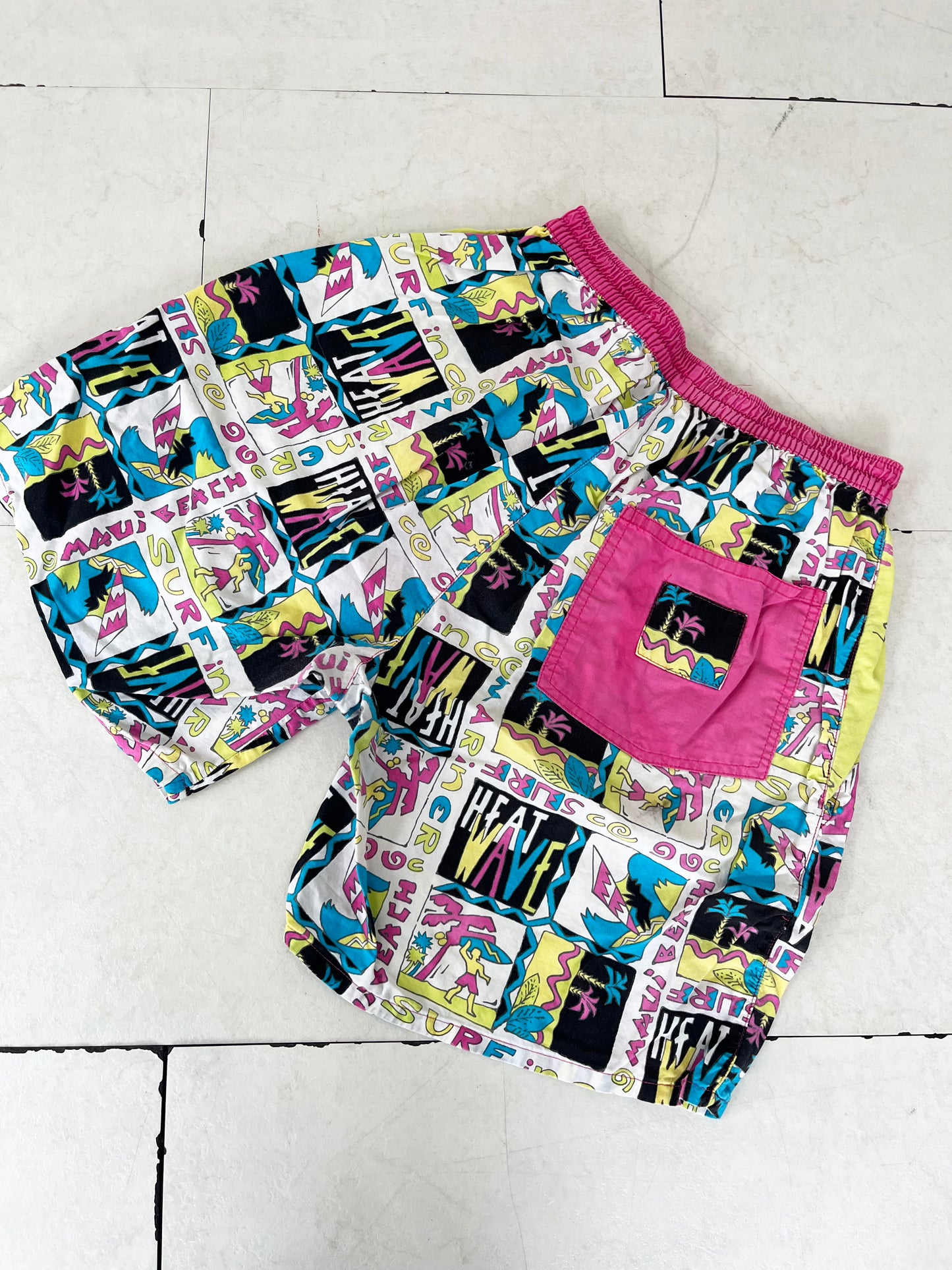 80's Maui Beach Surf Cotton Beach Shorts (men's S / women's M相当)