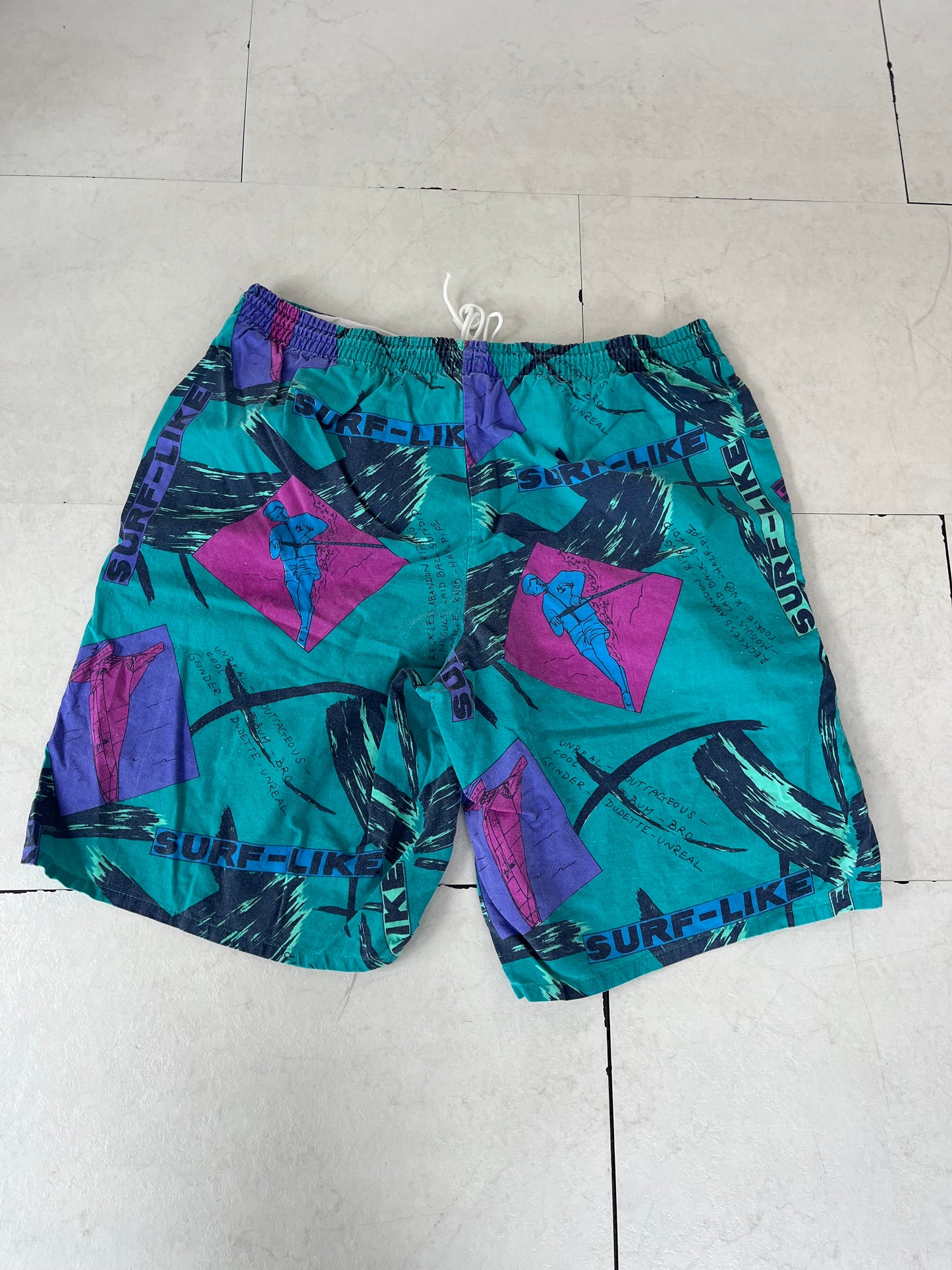 80's Euro vintage Surf-Like Cotton Beach shorts (men's XL相当)