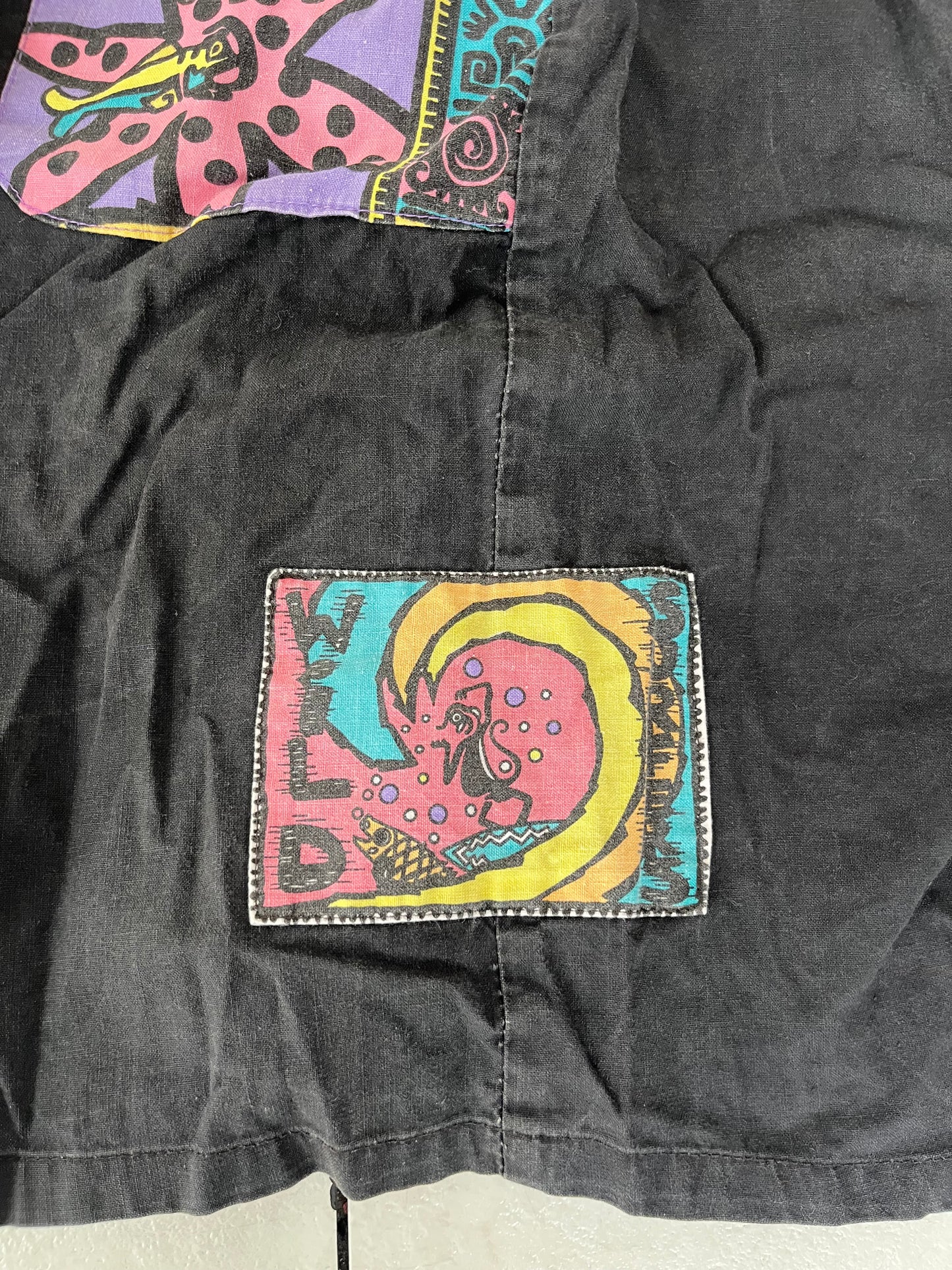 80's Black WILD Surfers Cotton Beach Shorts (men's XL)