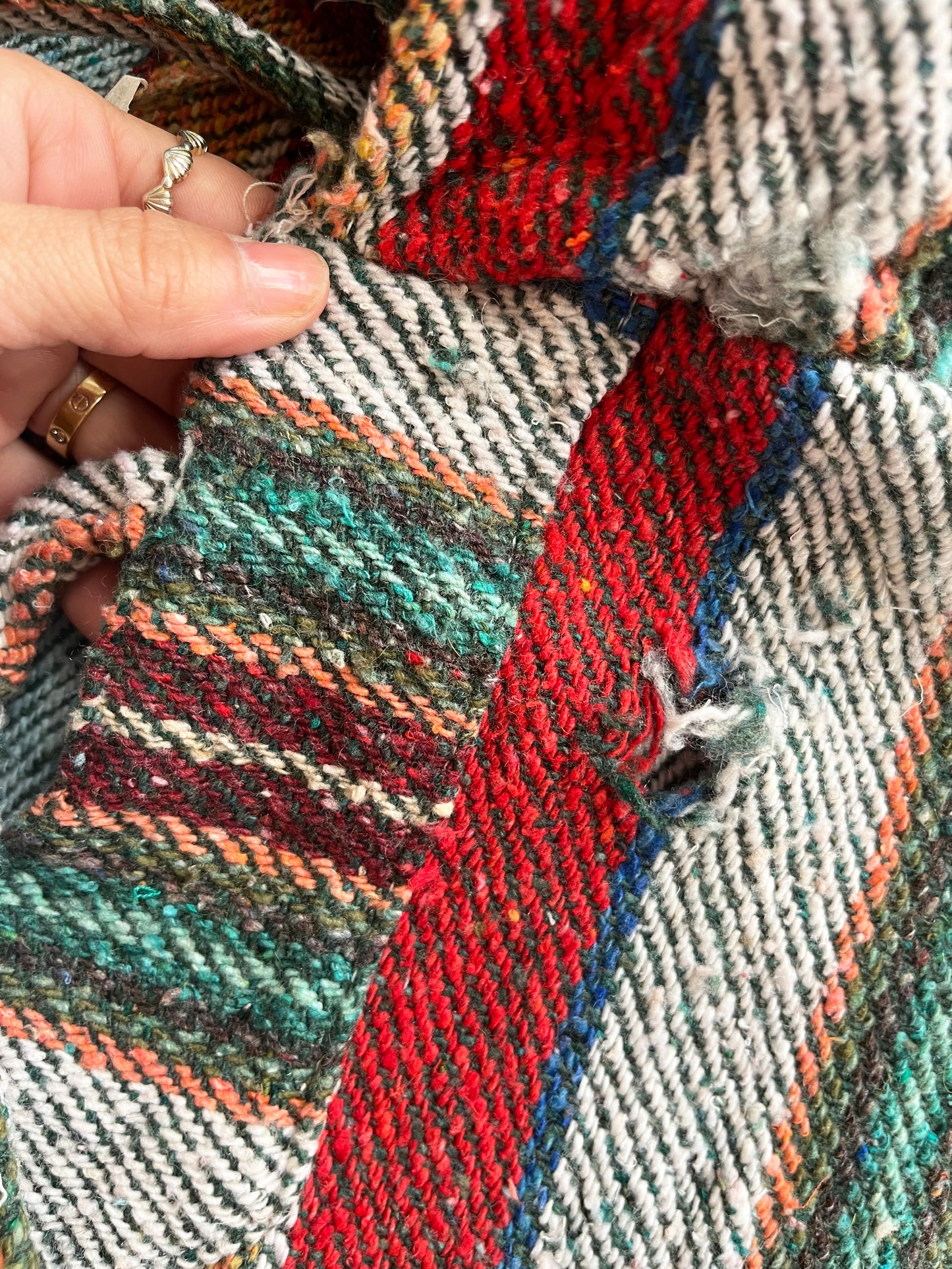 【BORO】MOLINA multi color mexican parka Baja Hoodie (men's XL)