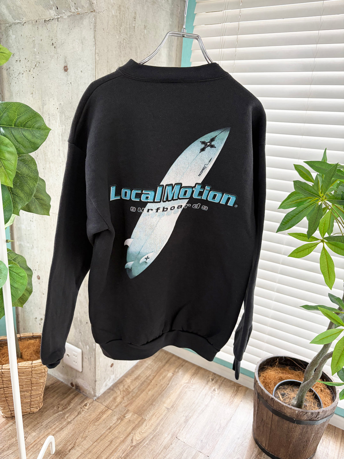【Legend Surf Colleciton】90's Local Motion Surf Boards Sweat Shirts Made in USA Black Color size M