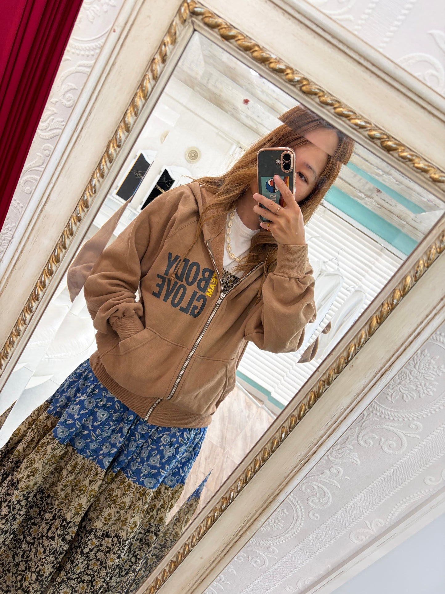 90's BODY GLOVE Zip-up Hoodie Beiju(size M)
