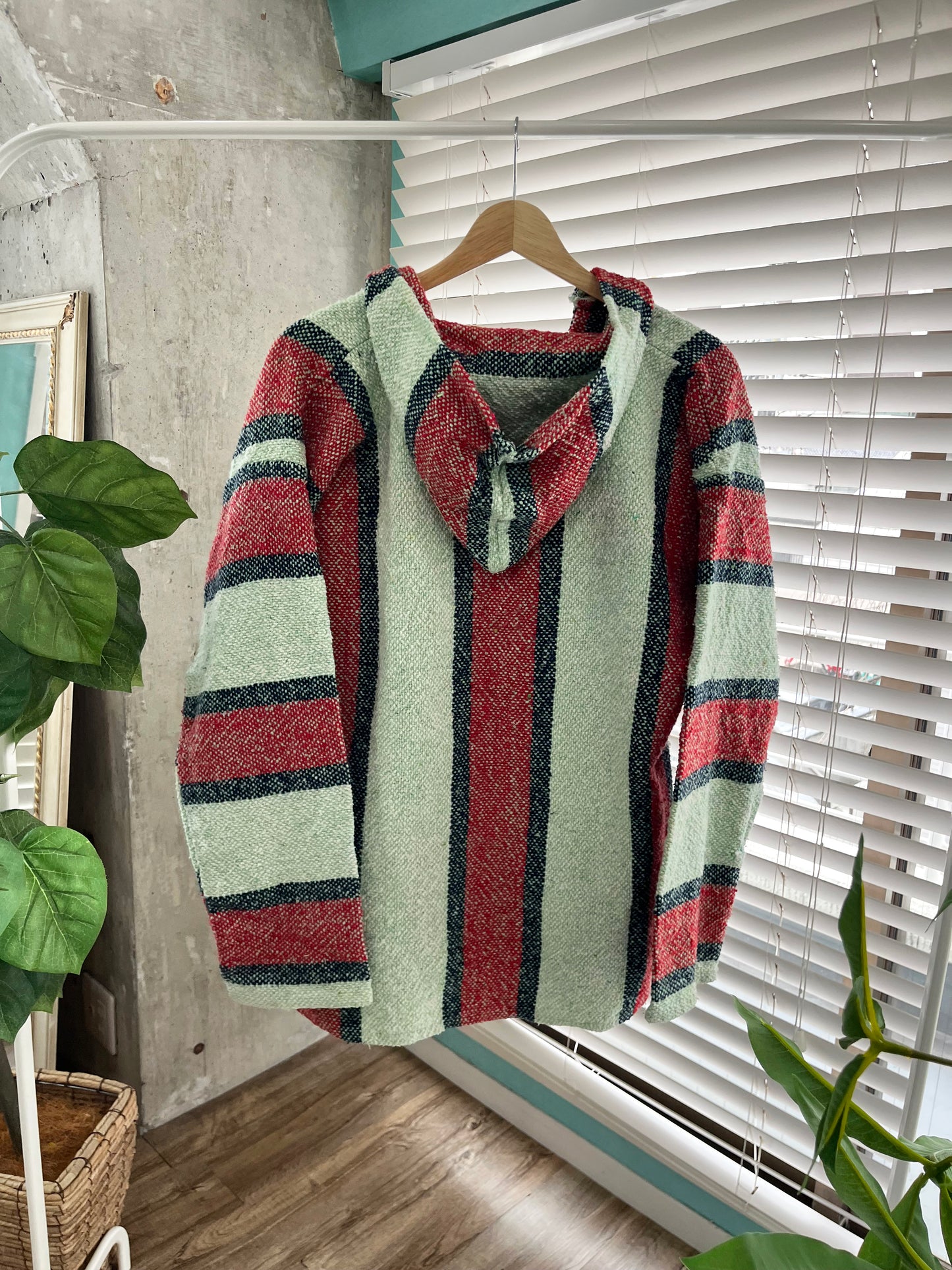 green pattern Baja Hoodie (size L)