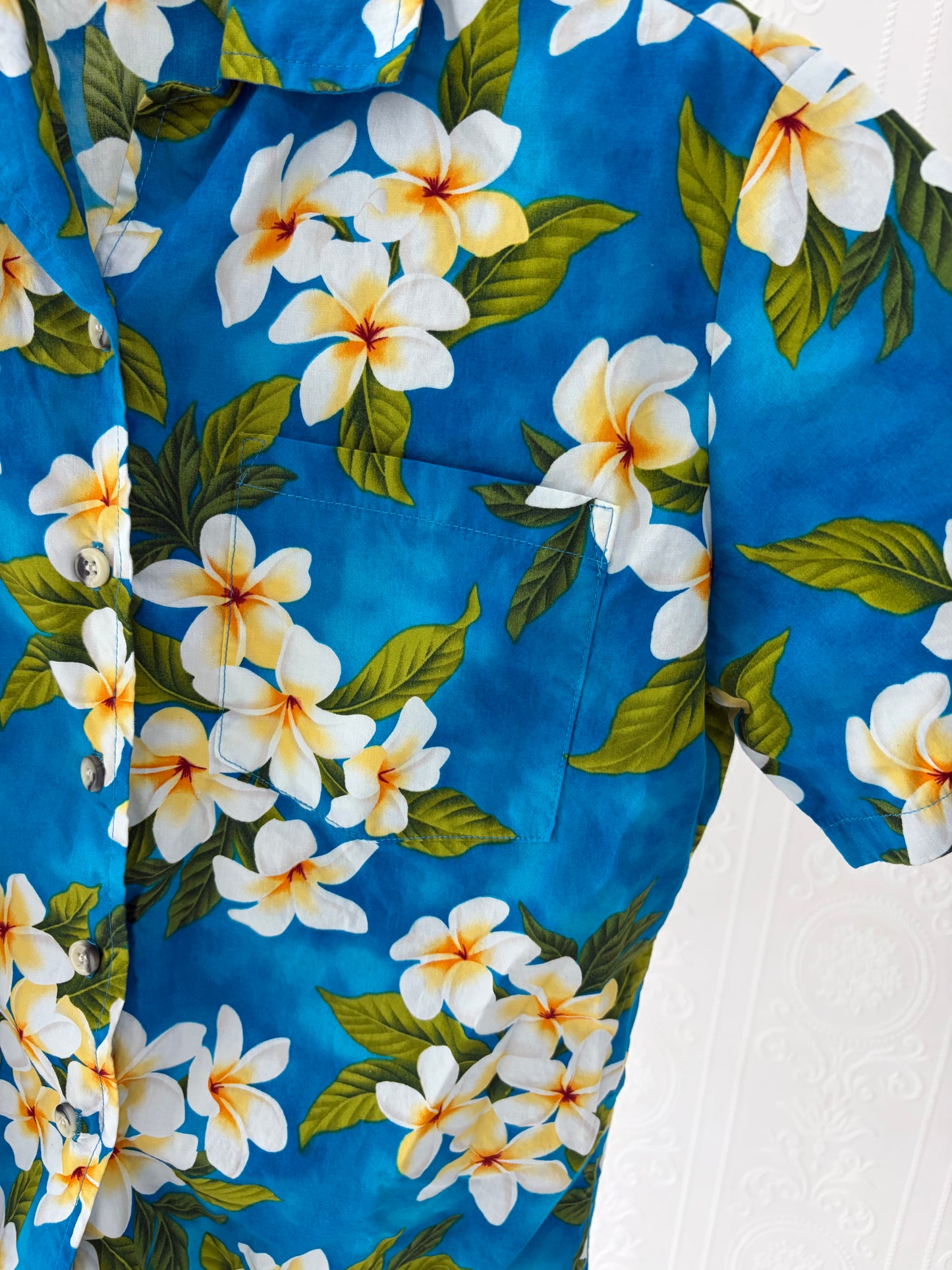 GO BARE FOOT Hawaiian Shirt Made in USA Size XS