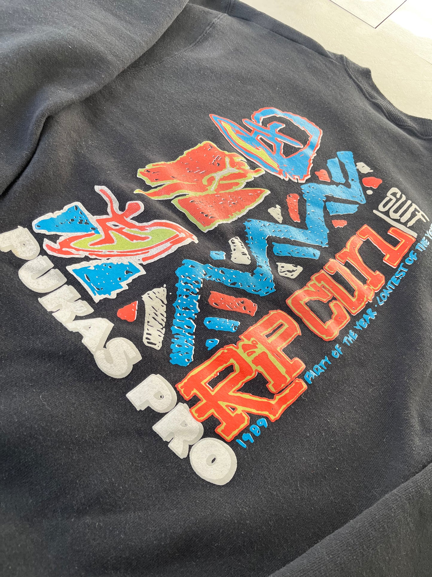 80's Ripcurl PUKAS PRO since 1989 Sweat Shirt Made in USA (size M)