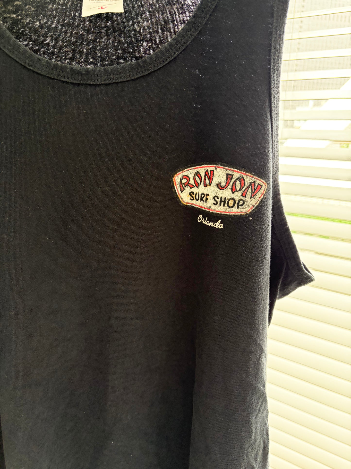 RONJON SURF SHOP LOGO TANK TOP BLACK size L