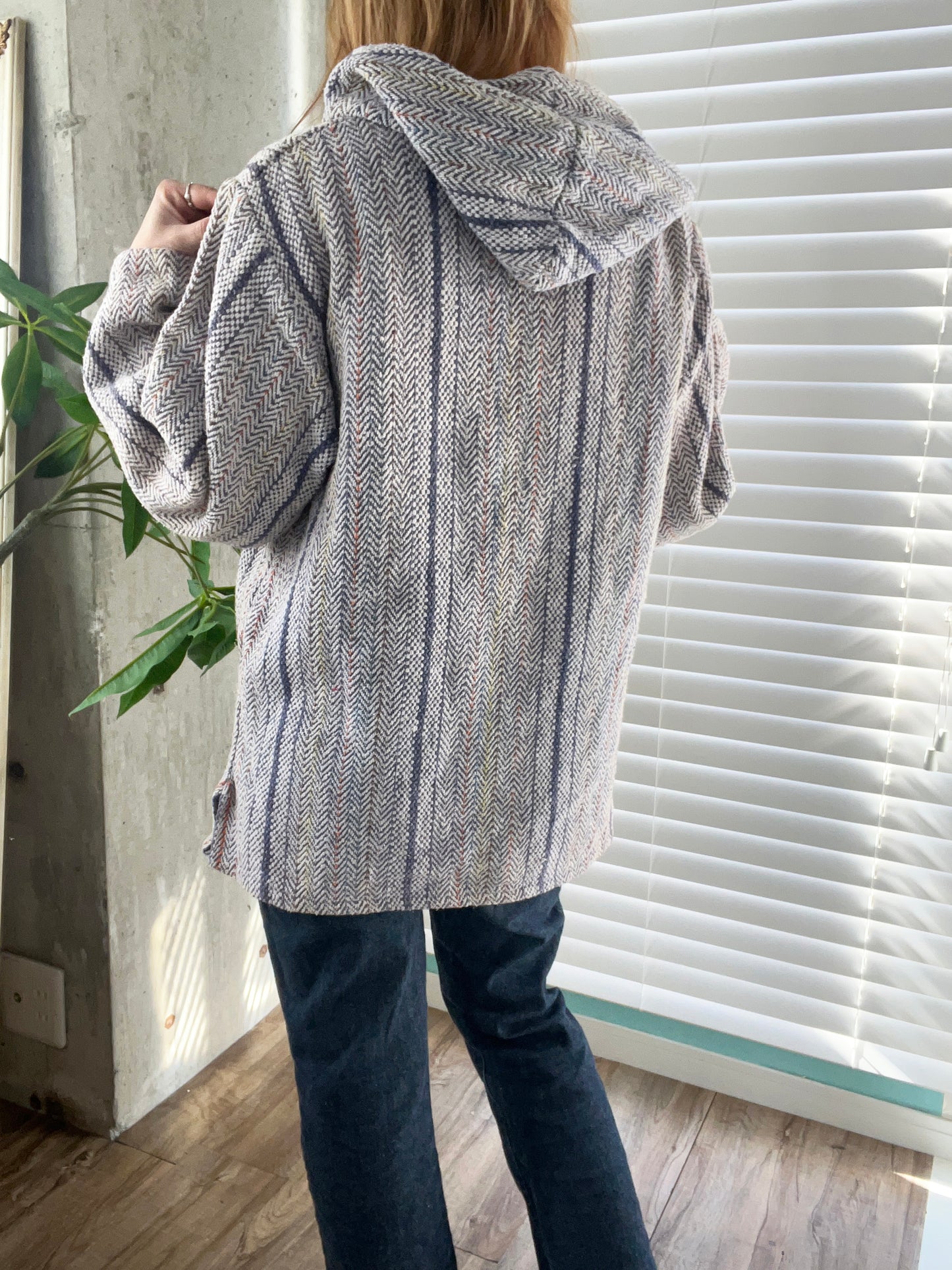 Light Blue mexican parka Baja Hoodie (About women's L)