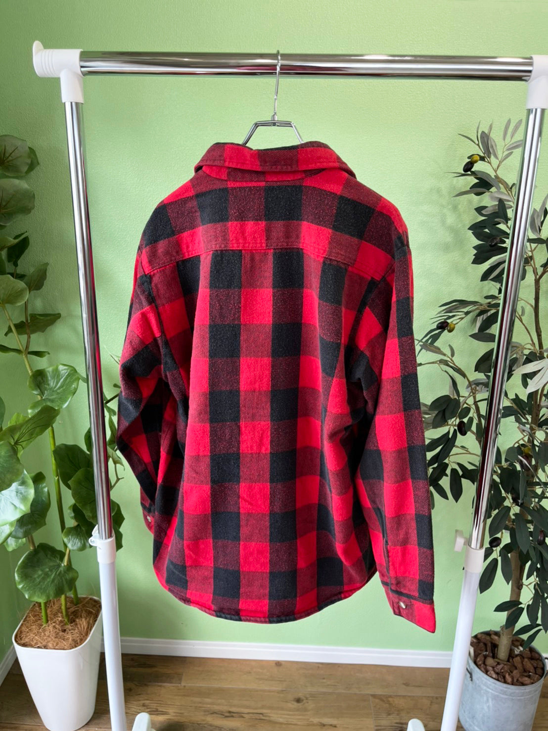 90's FIVE BROTHER Heavy Flannel shirts Red (men's L)