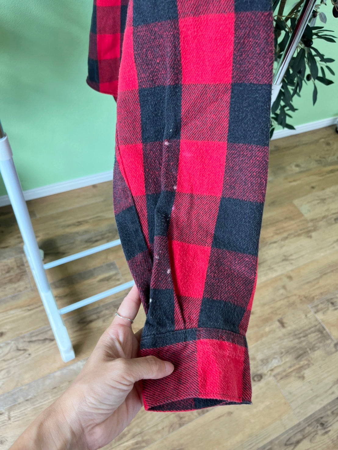 90's FIVE BROTHER Heavy Flannel shirts Red (men's L)