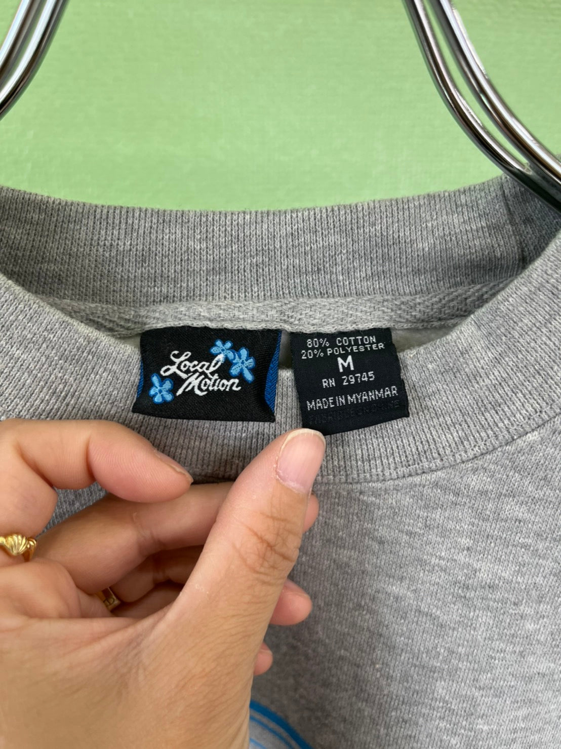 【Local motion】Y2K surf sweat shirts Gray (women's M)