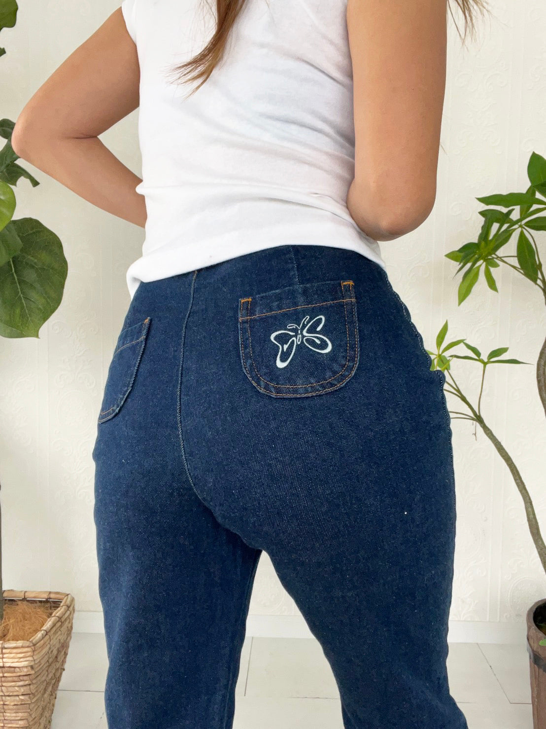 【Girl star】90's Girl star Butterfly denim pants (women's M)