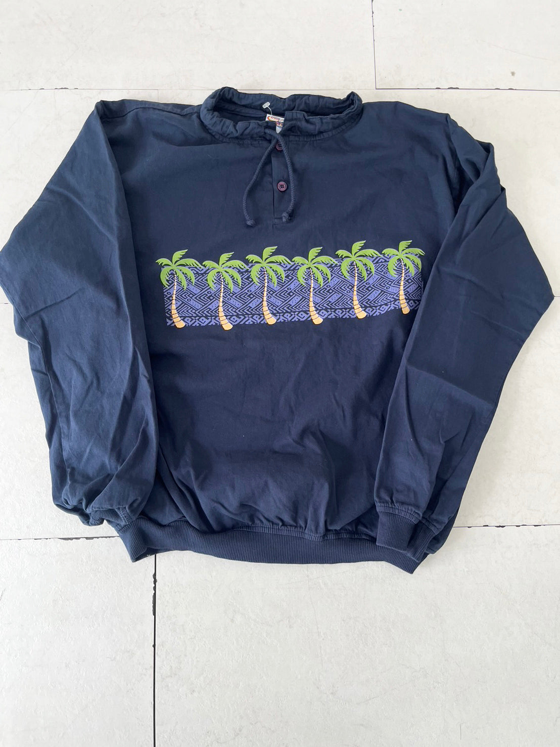 【Crazy shirt】90's Crazy shirt Hawaii palm tree Cotton pullover(women's M)
