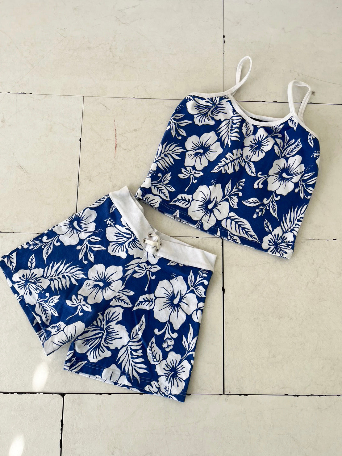【Dead stock one wash】AGGRO PACIFIC HAWAII camisole and pants Blue