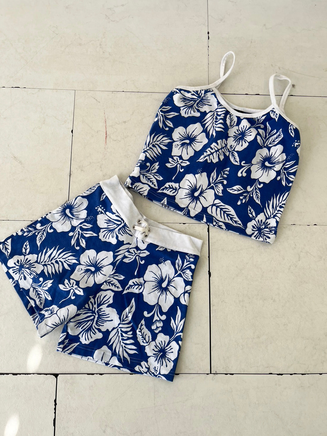 【Dead stock one wash】AGGRO PACIFIC HAWAII camisole and pants Blue