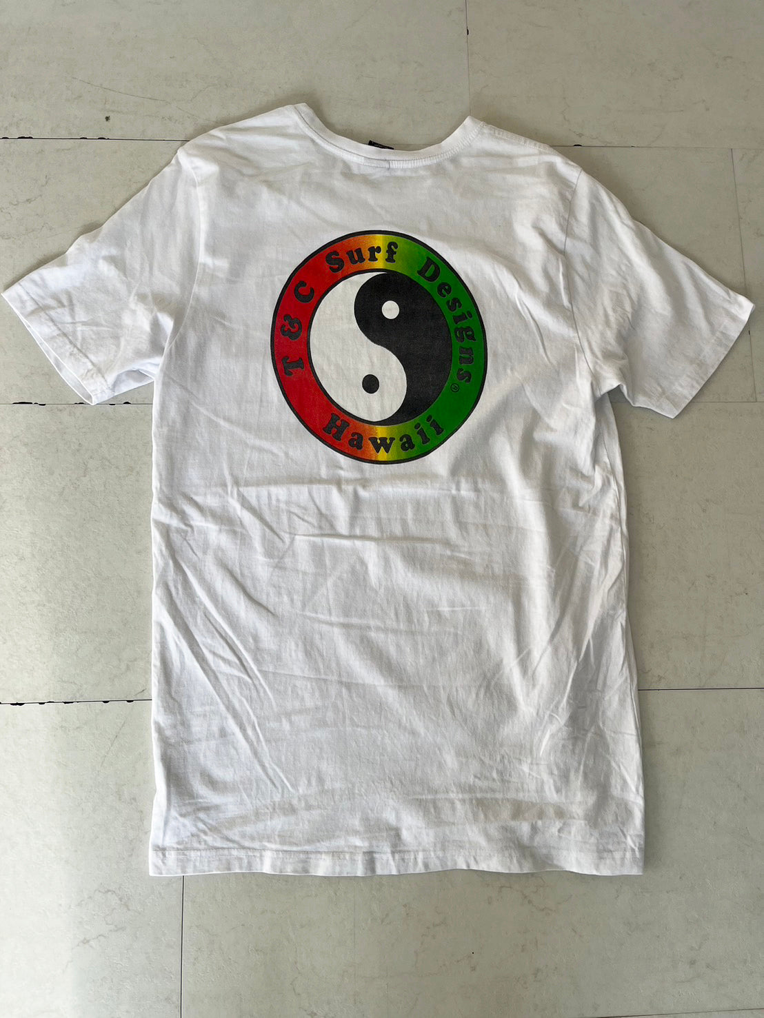 【USED】00's T&C Surf Designs Hawaii SURF SKATE T-shirts (men's L)