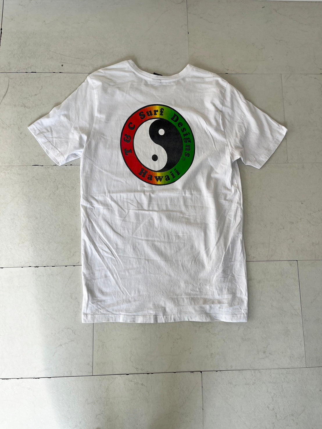 【USED】00's T&C Surf Designs Hawaii SURF SKATE T-shirts (men's L)