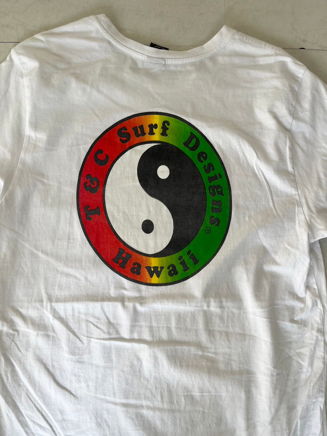 【USED】00's T&C Surf Designs Hawaii SURF SKATE T-shirts (men's L)