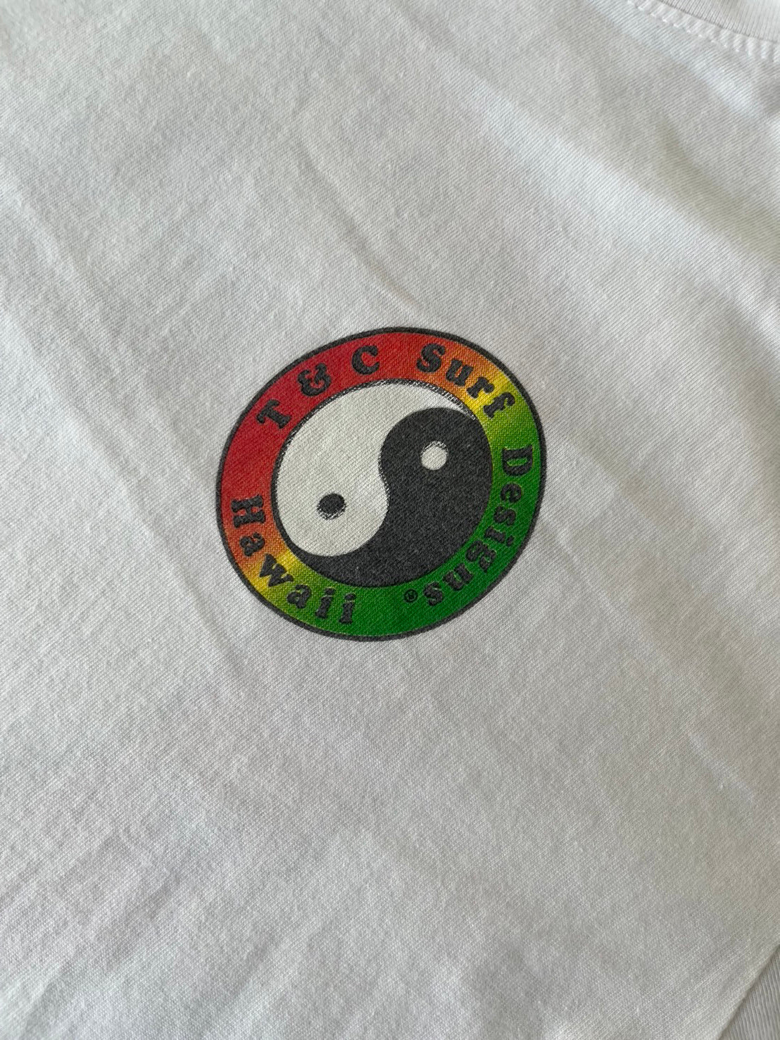 【USED】00's T&C Surf Designs Hawaii SURF SKATE T-shirts (men's L)