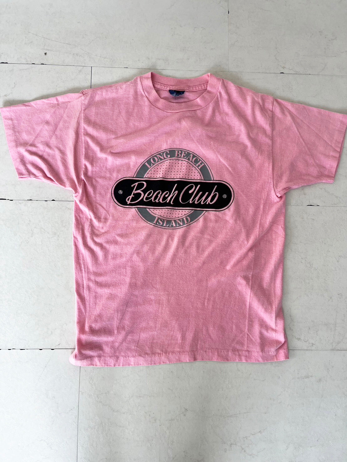 【vintage】80's LONG BEACH ISLAND BEACH CLUB T-shirt Made in USA(women's L)