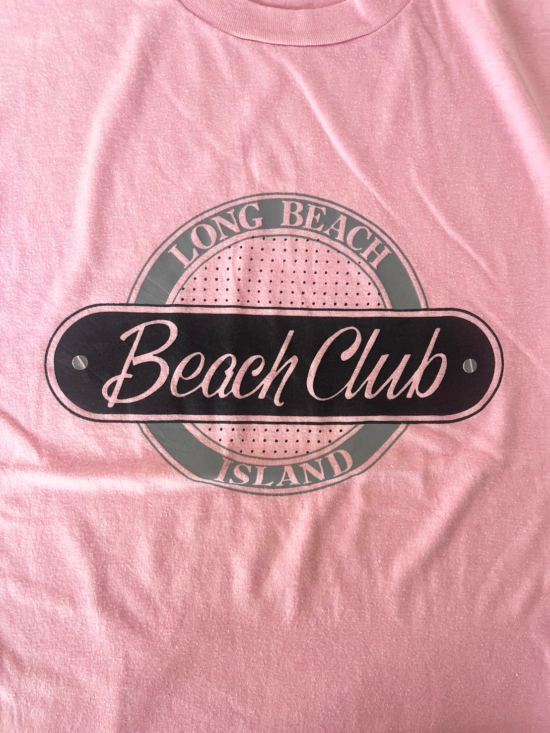 【vintage】80's LONG BEACH ISLAND BEACH CLUB T-shirt Made in USA(women's L)