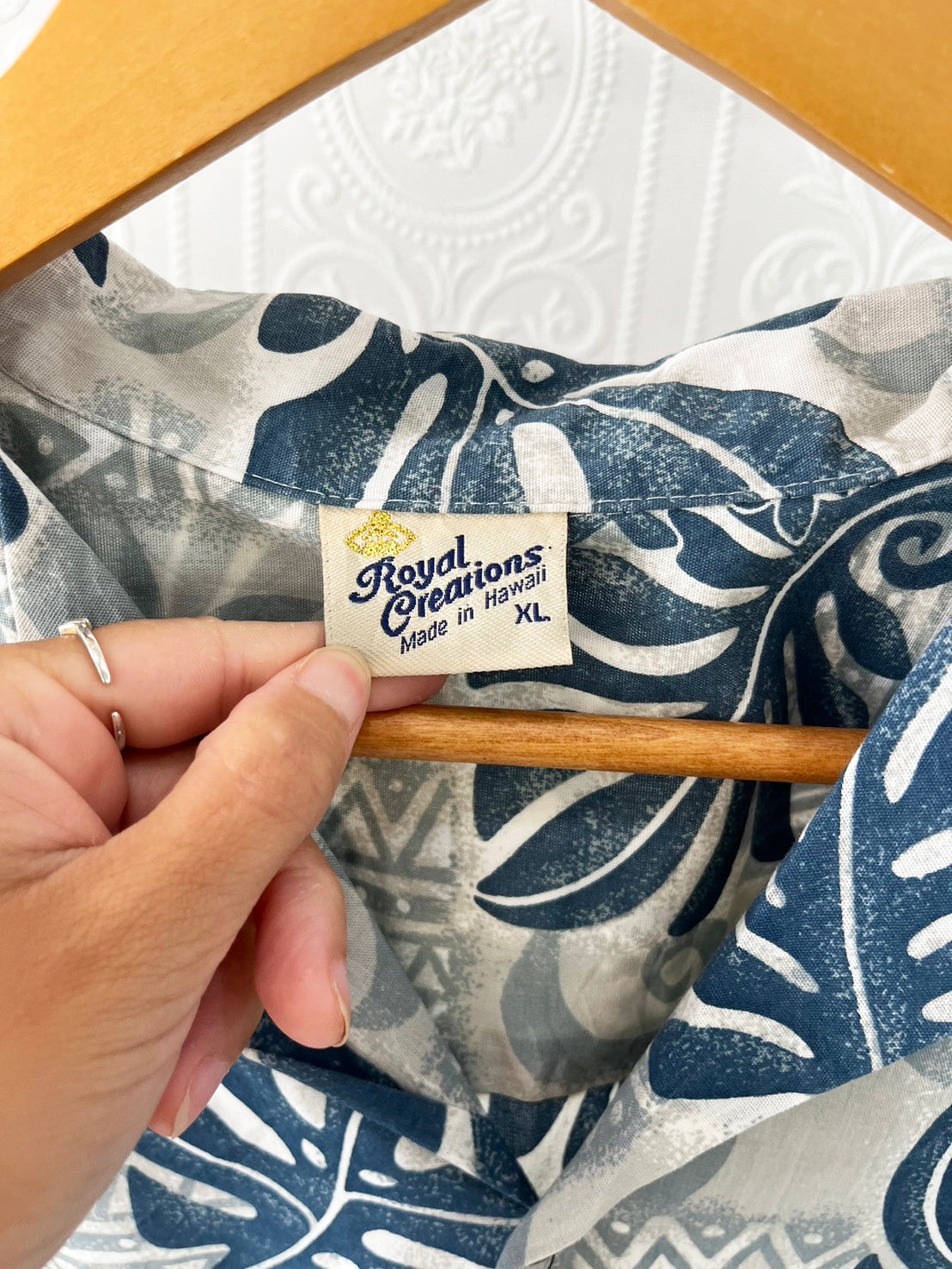 【Royal Creations】 All Over Pattan cottton Aloha Shirt (men's XL)