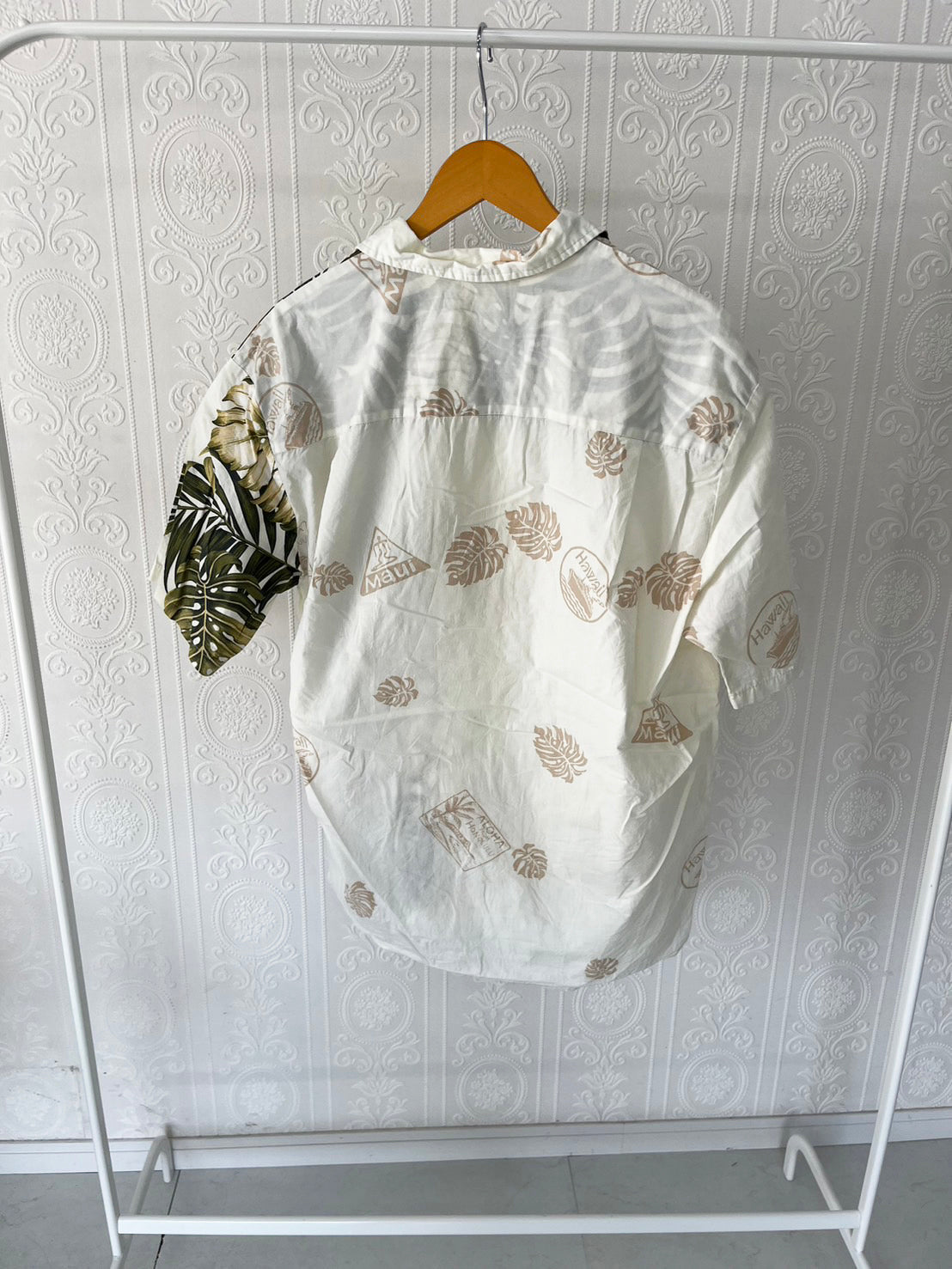 【winnie fashion】 All Over Pattan cottton Aloha Shirt (men's XL)