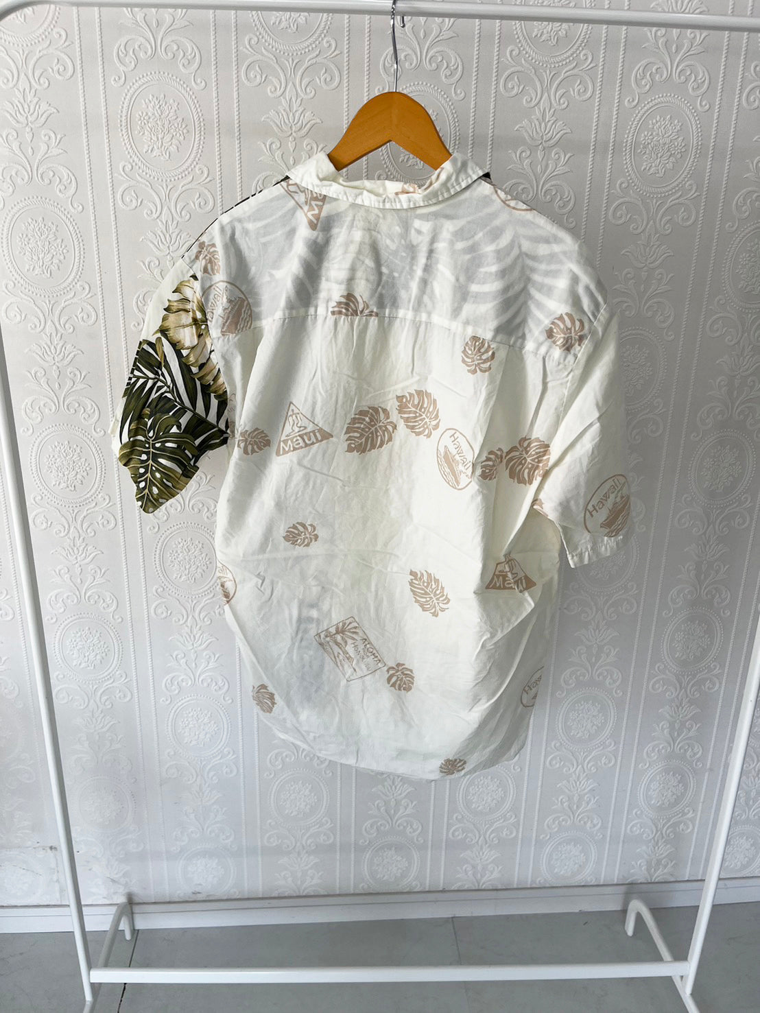 【winnie fashion】 All Over Pattan cottton Aloha Shirt (men's XL)