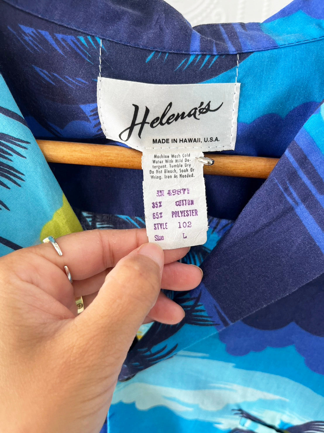 【Helena's】 70's vintage All Over Pattan Aloha Shirt (men's L)