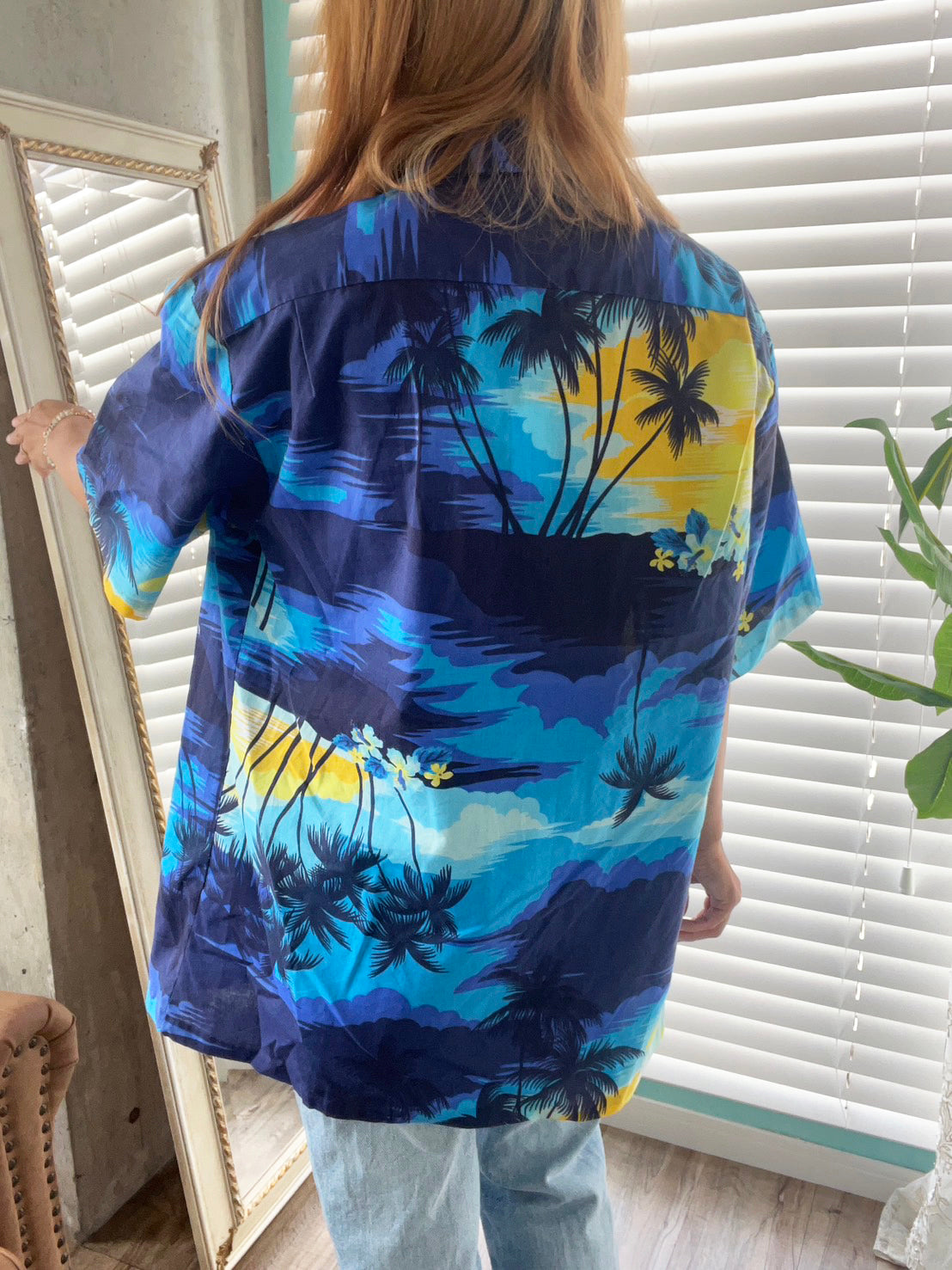 【Helena's】 70's vintage All Over Pattan Aloha Shirt (men's L)