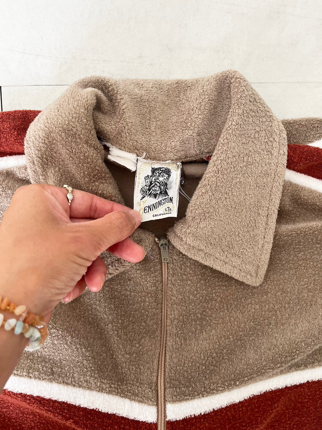 【vintage】70s KENNINGTON California Pile zip shirts(men's S レディース相当)
