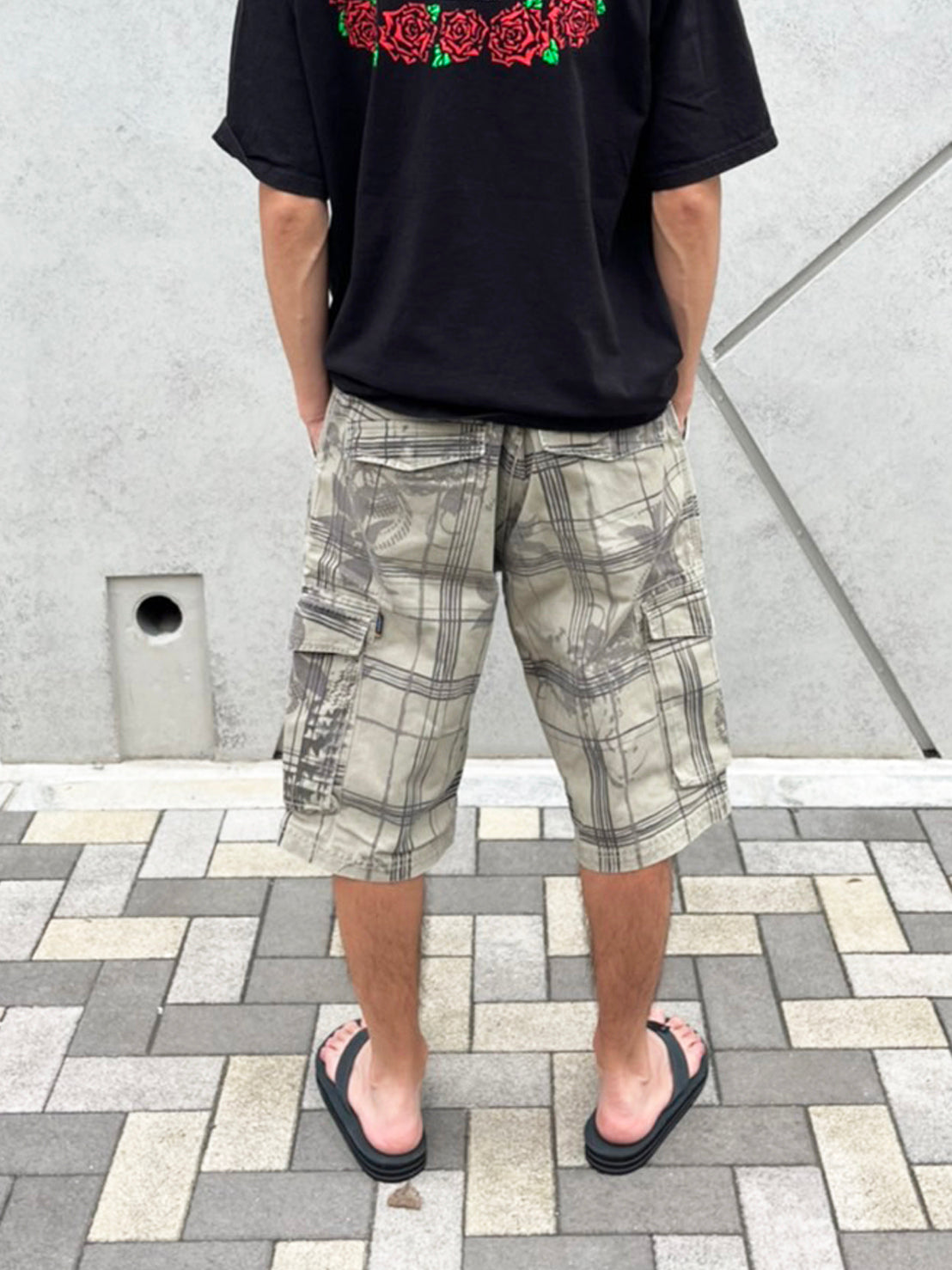 【Quiksilver】00's クィックシルバー 総柄 ショートパンツ カーゴショーツ コットン (men's M)