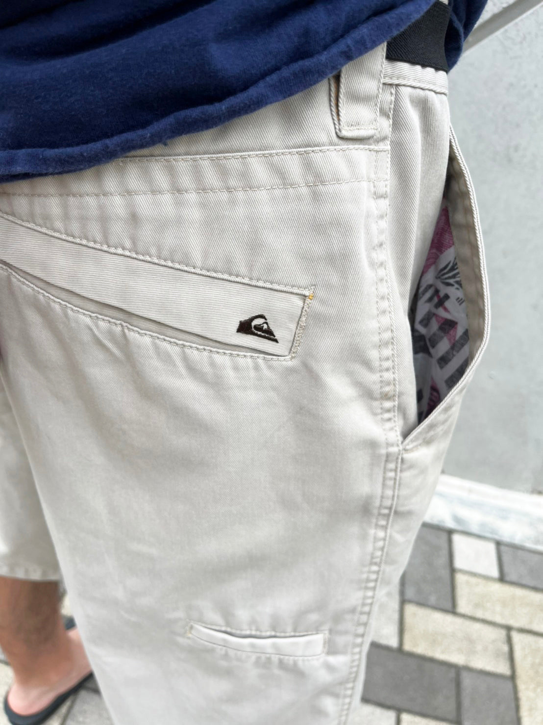 【Quiksilver】90's vintage short pants 無地 ショートパンツ ハーフパンツ ベージュ (34インチ)