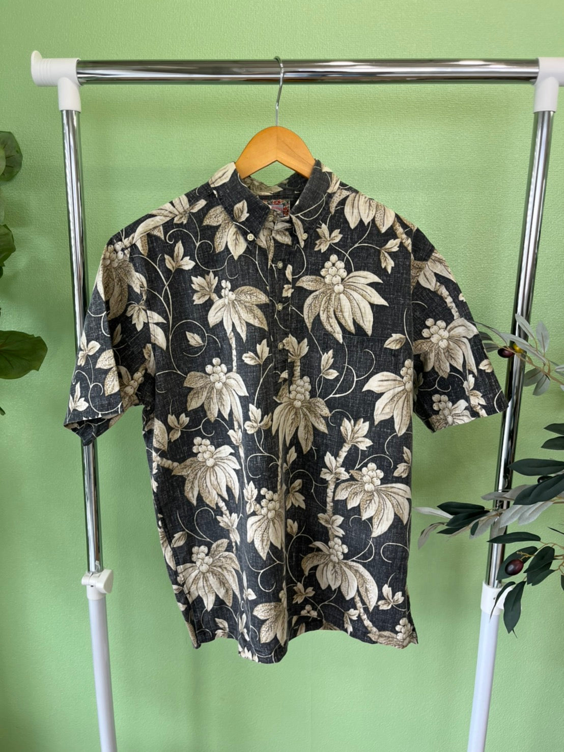 【reyn spooner】 All Over Pattan Aloha Shirt design in Hawaii レインスプーナー 総柄  プルオーバー ボタンダウン アロハシャツ