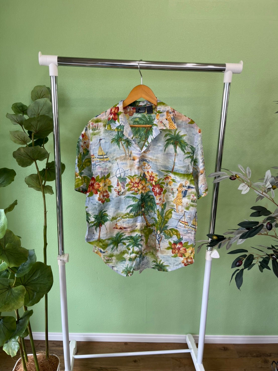 【Lizwear】 All Over Pattan cotton Aloha Shirt (men's M)