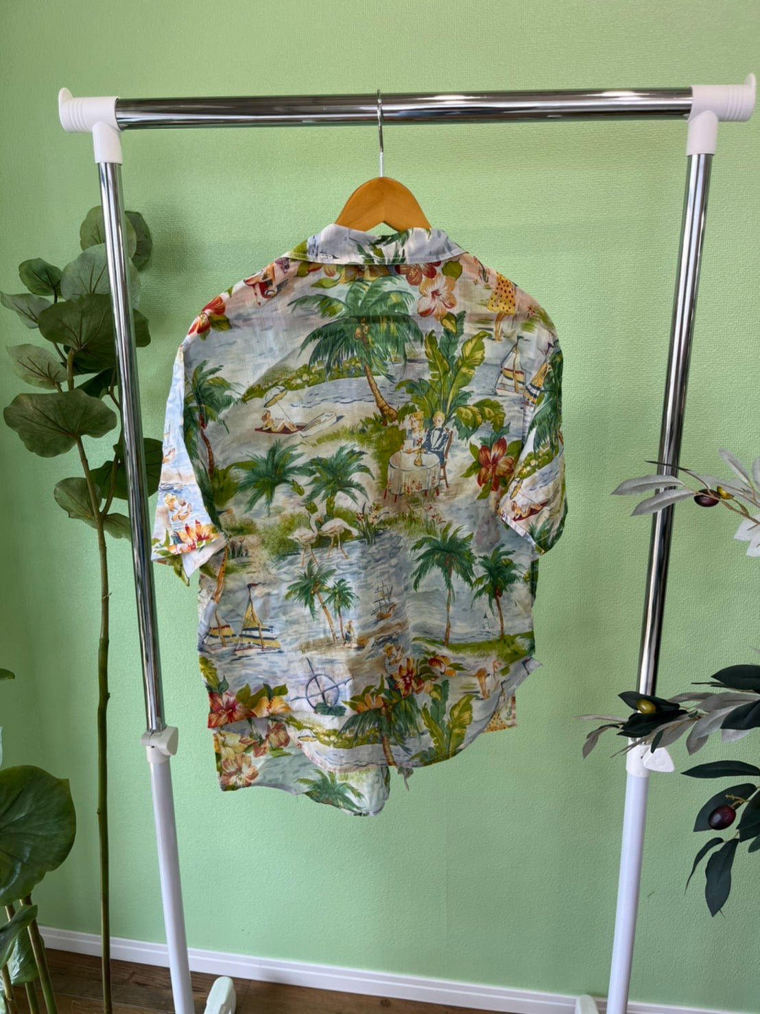 【Lizwear】 All Over Pattan cotton Aloha Shirt (men's M)