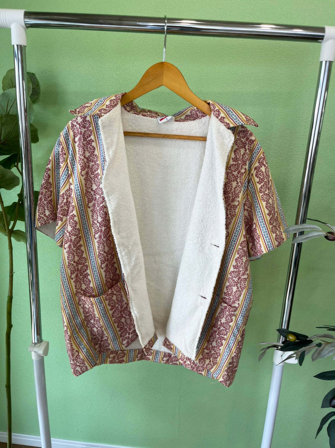 【vintage】70's vintage Trend setter pile beach shirt Made in USA(men's L)