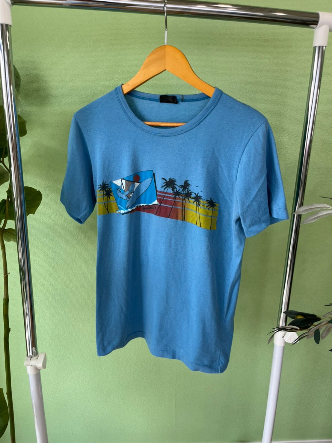 【vintage】80's vintage wind surf Barbados '84 T-Shirt (men's L)