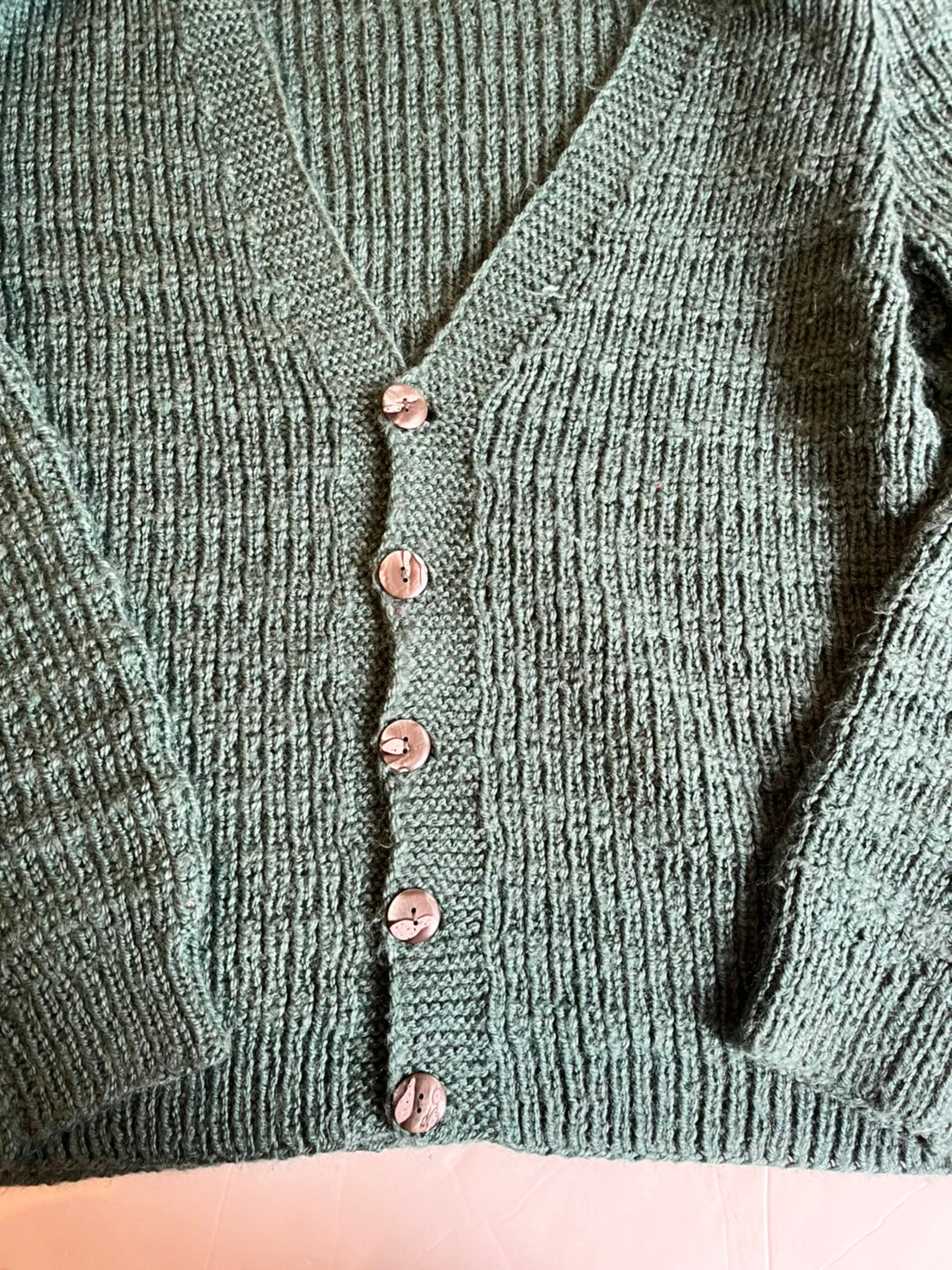 【EURO vintage】Green Knit Cardigan (About men's XL)