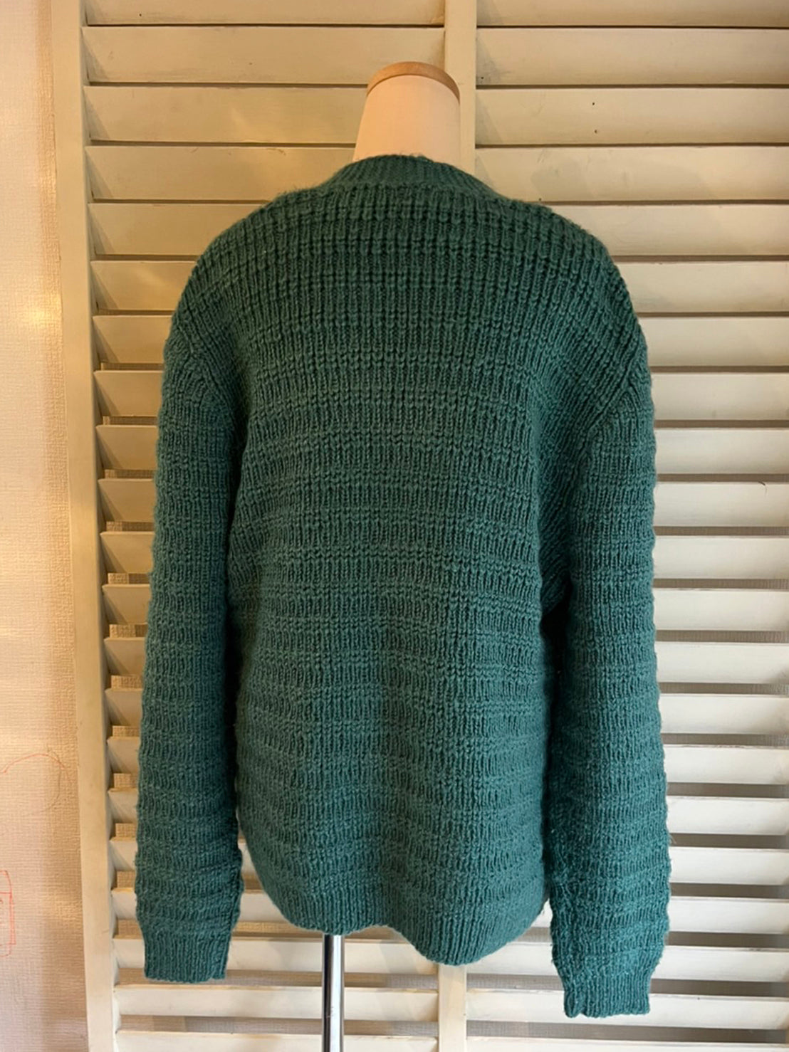 【EURO vintage】Green Knit Cardigan (About men's XL)