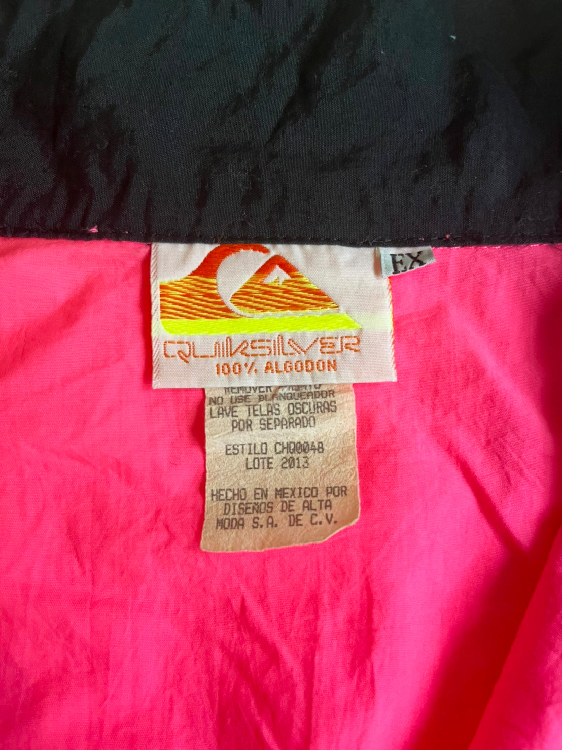 【QUIK SILVER】80's vintage クィックシルバー ハーフジップ ナイロンジャケット マゼンダ メキシコ製 (men's L相当)