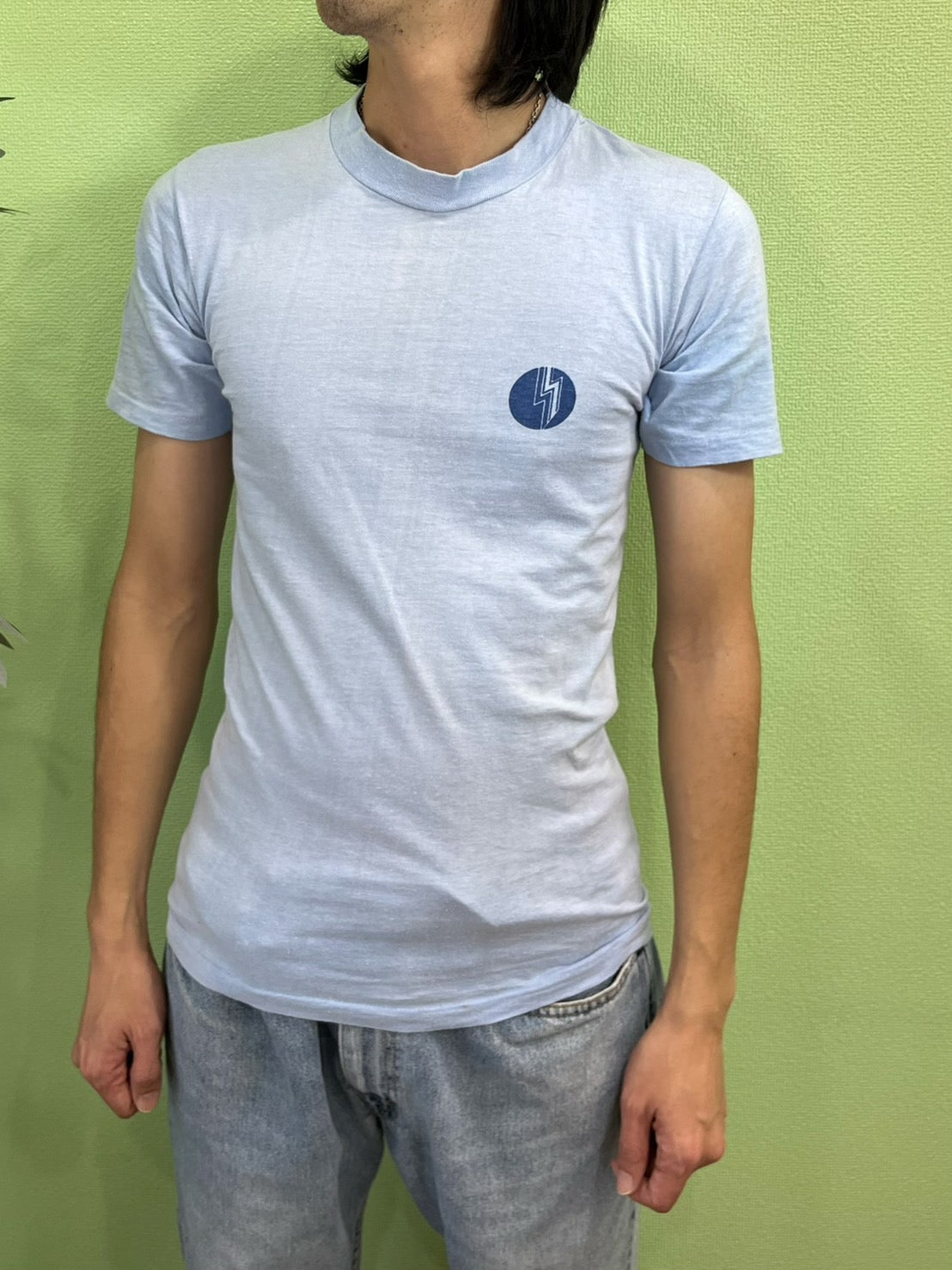 70s LIGHTNING BOLT SURF Single Stitch Hanes (men's S)