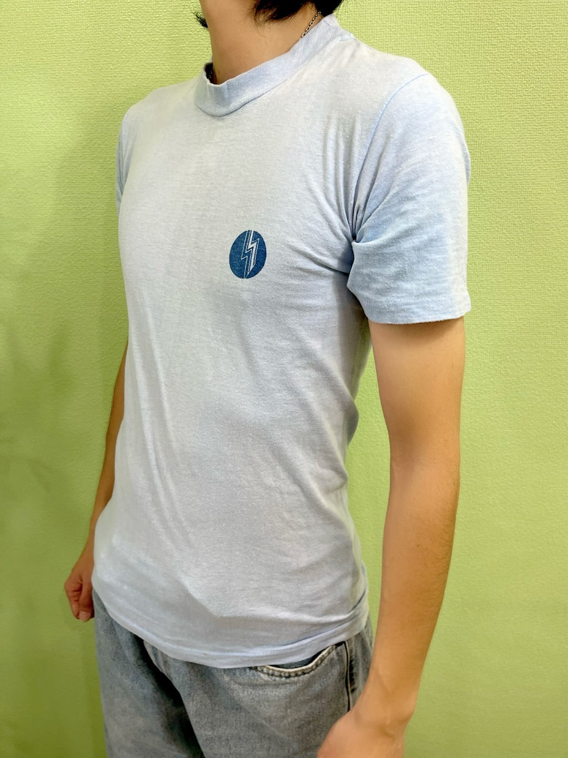 70s LIGHTNING BOLT SURF Single Stitch Hanes (men's S)