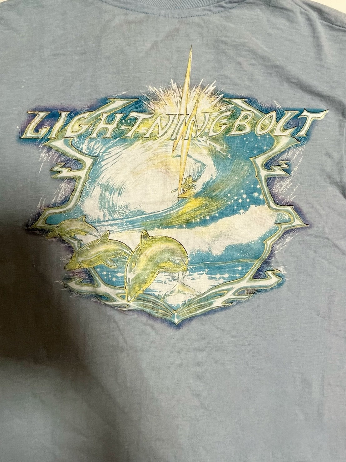 70s LIGHTNING BOLT SURF Single Stitch Hanes (men's S)