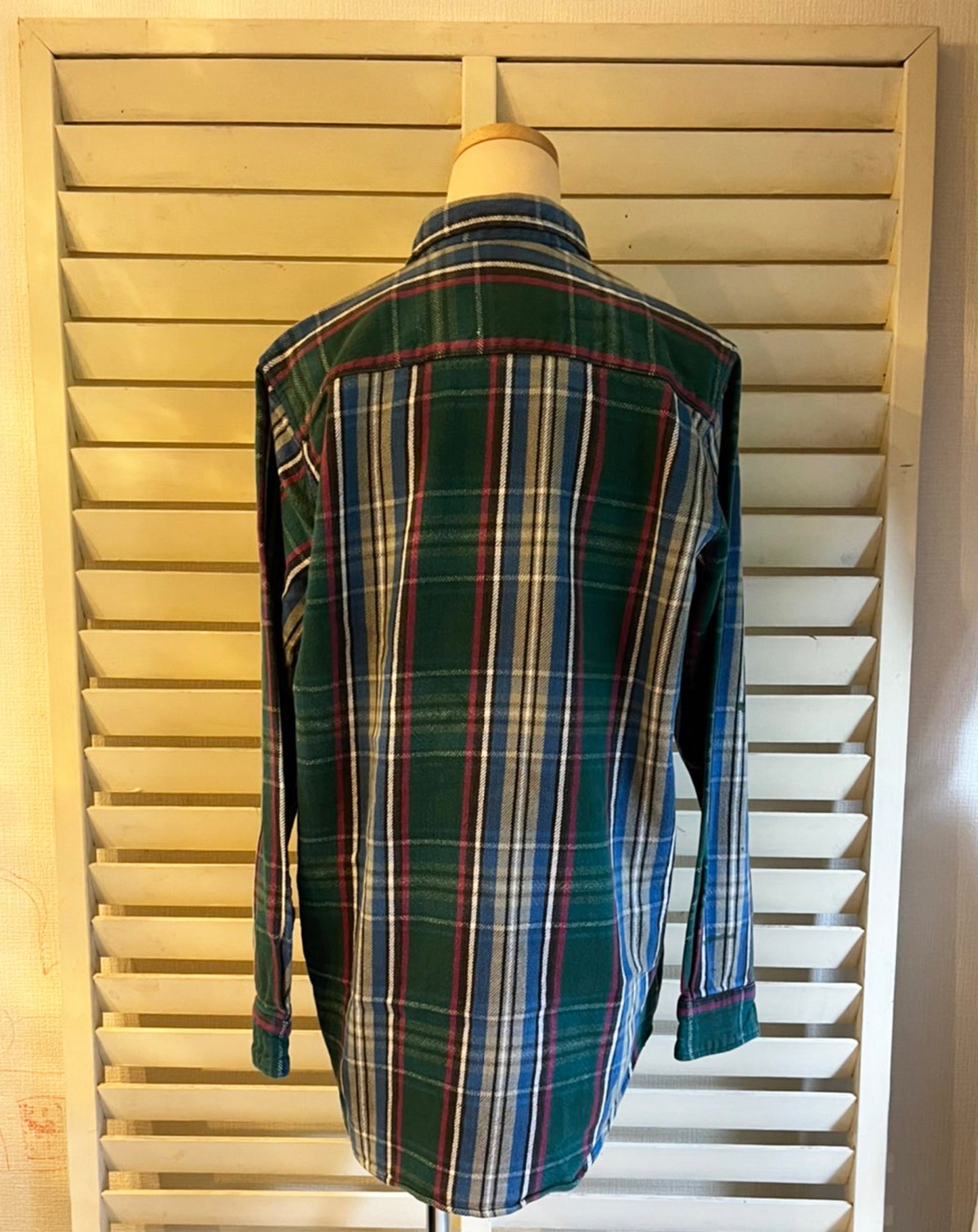 90's FIVE BROTHER Heavy flannel shirt green (men's L)