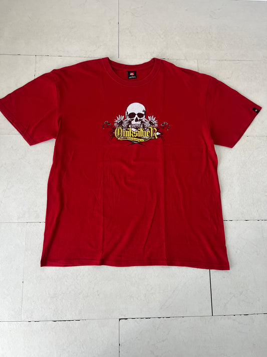 00's Quiksilver Skull patten  T-shirt ( men's XL)