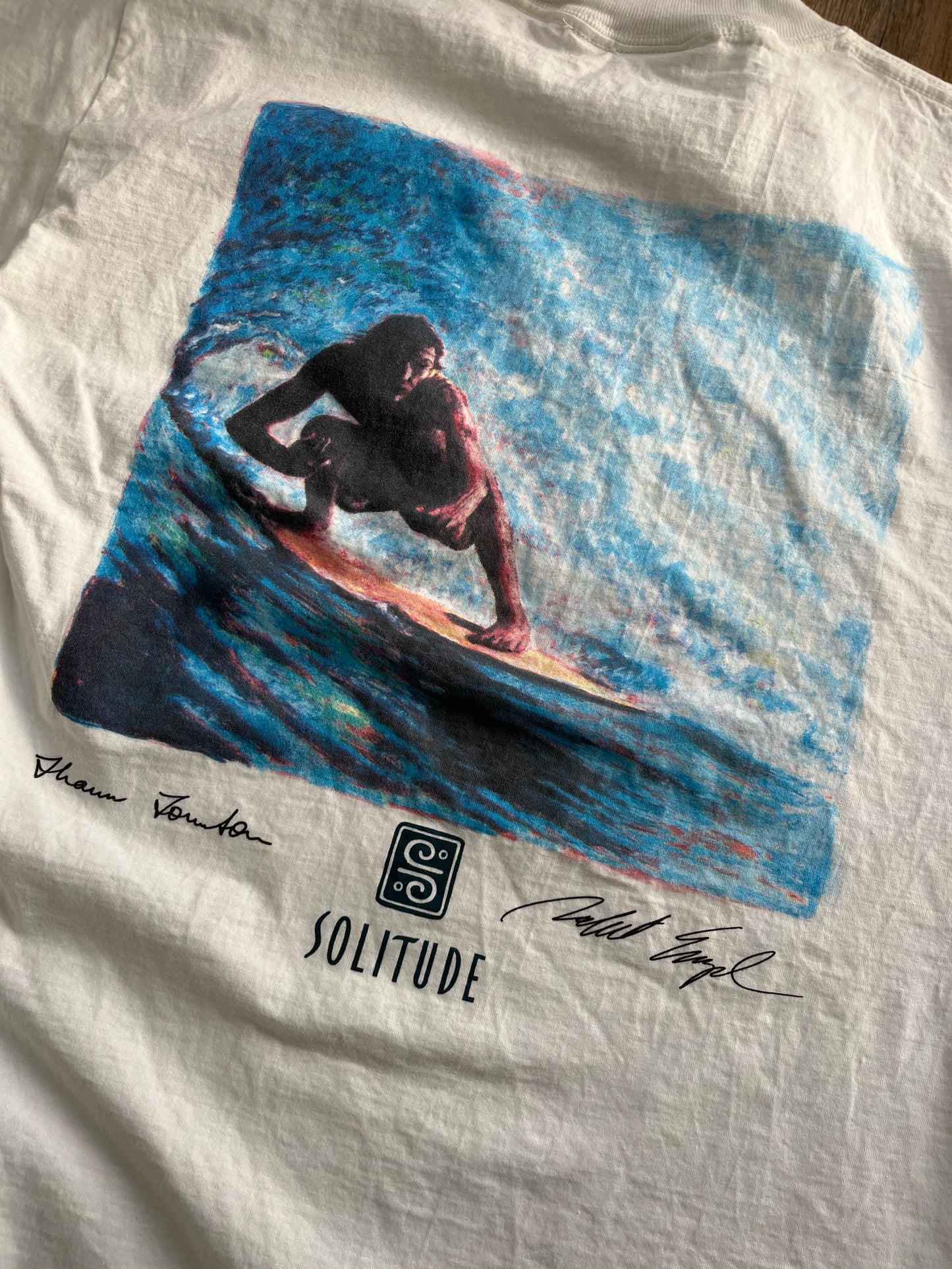 【Solitude】90's vintage surf the waterman series Shaun Tomson T-shirt （men's L）※カード付き