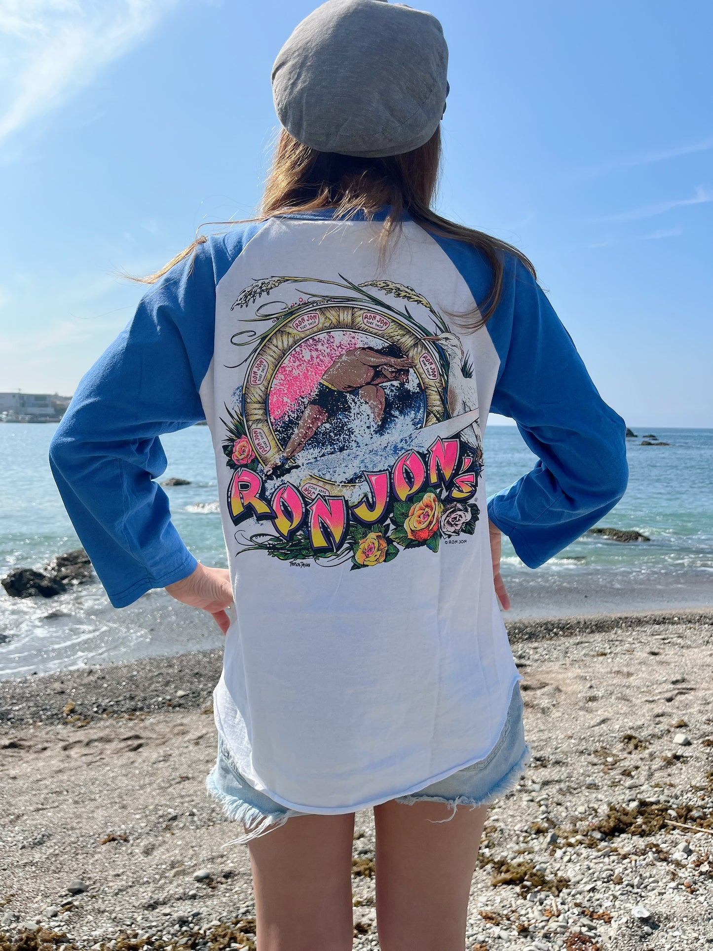 RONJON SURF SHOP Raglan Sleeve Tee (men's M相当)