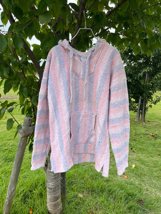 Roco Pink gradient Baja Hoodie Mexican Parka (Size XL)
