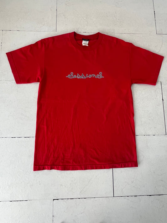00's sessions simple logo T-shirt (men's L)