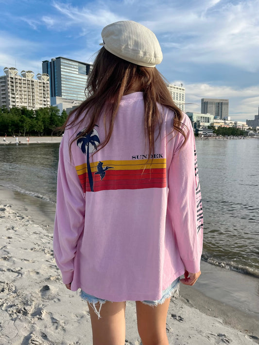 80's SUNDEK  Long sleeve Pocket T-shirt (men's L)